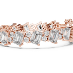 14K Solid Gold Lab Diamond Bracelet, Rose Gold, view 3