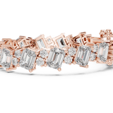 14K Solid Gold Lab Diamond Bracelet, Rose Gold, view 3