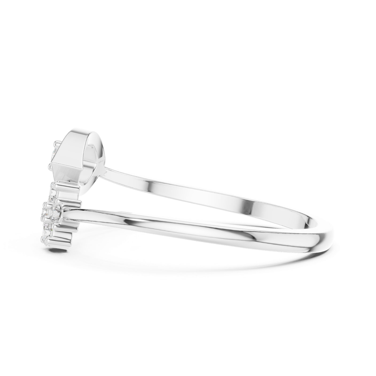 Gold Ring HLR-79, White Gold, view 3