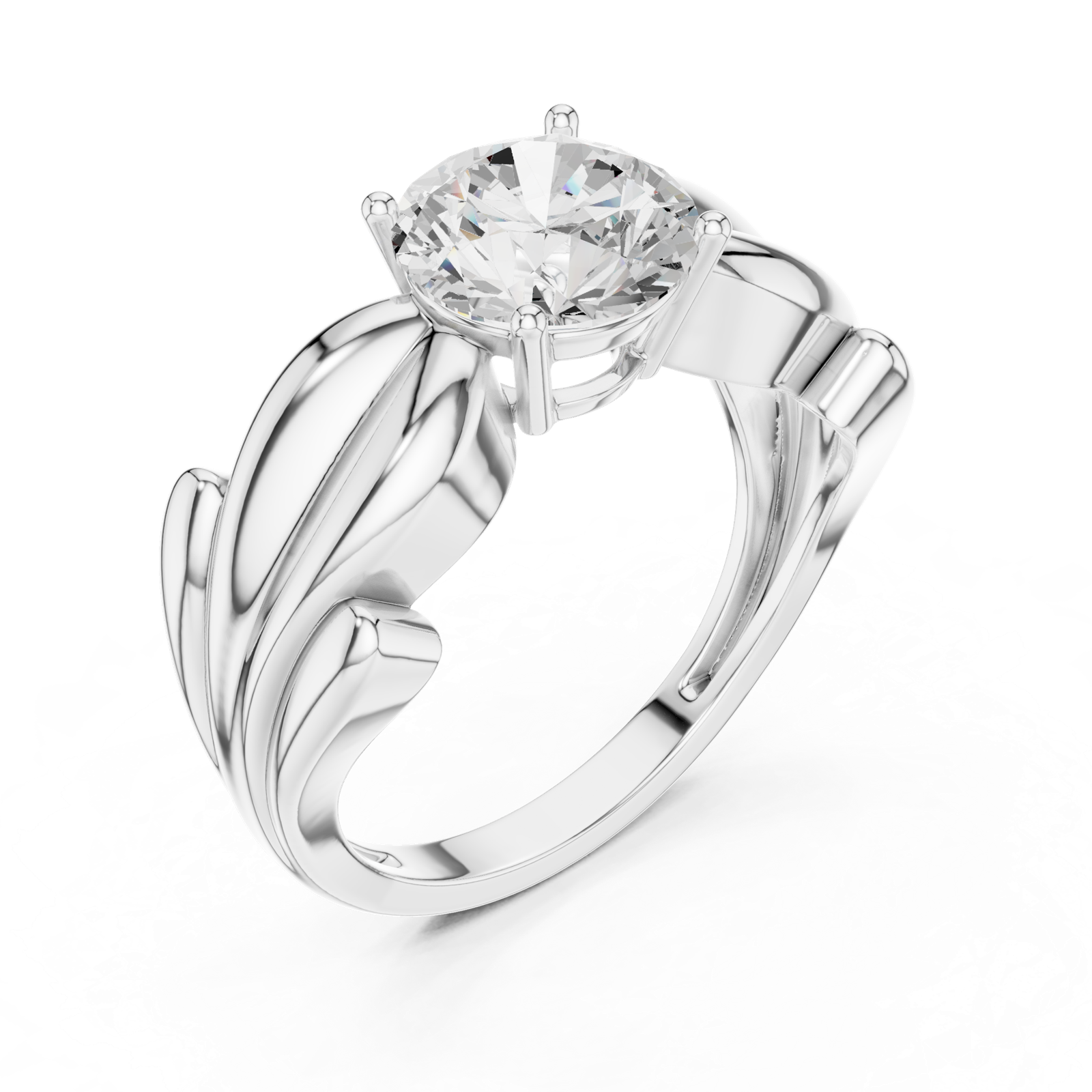 Gold Ring DDLR-828, White Gold, view 2