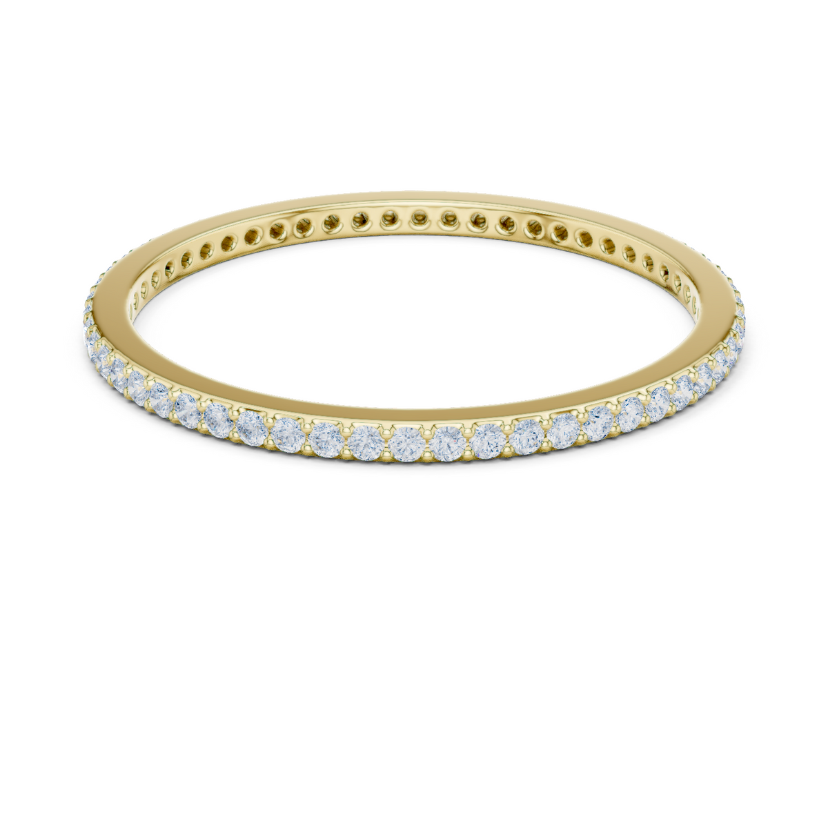 14K Solid Gold Lab Diamond Eternity Ring, Yellow Gold