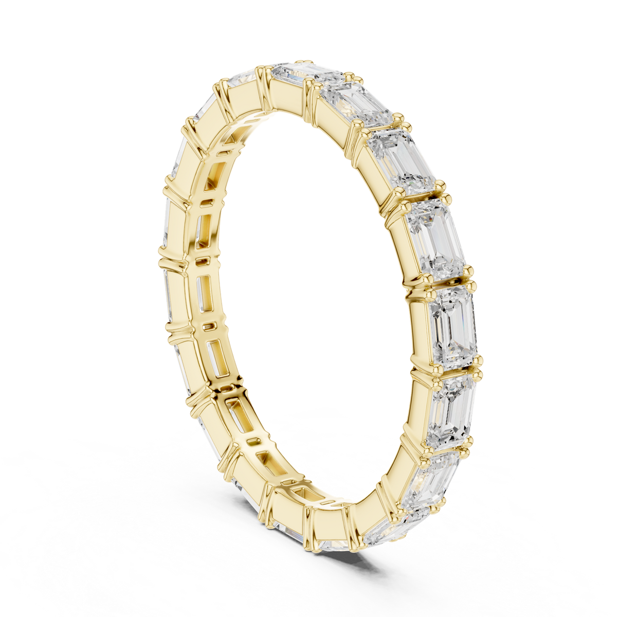 14K Solid Gold Lab Diamond Eternity Ring, Yellow Gold, view 1