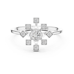 Gold Ring ALR-208, White Gold, view 4