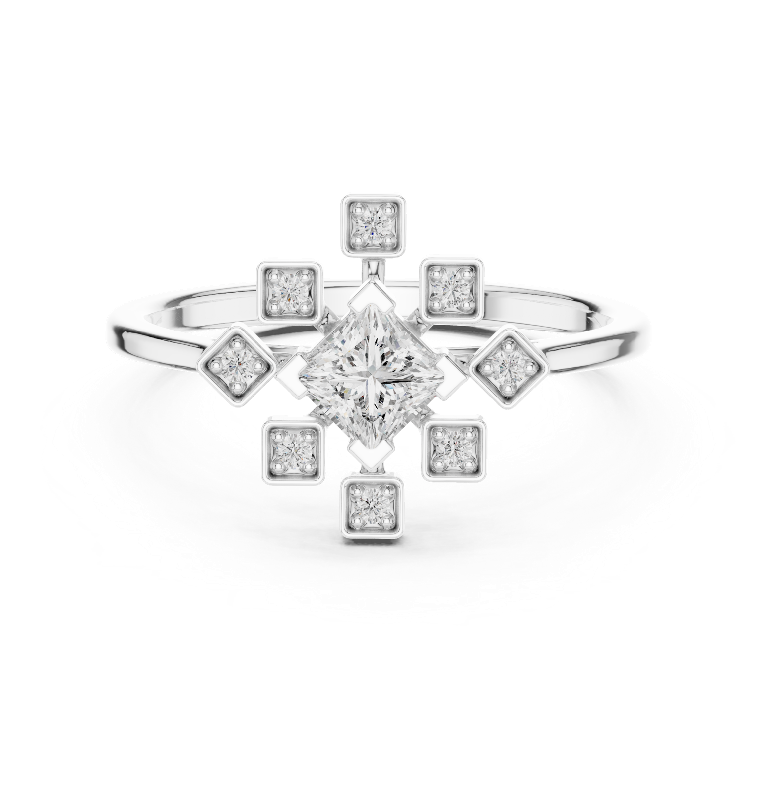 Gold Ring ALR-208, White Gold, view 4