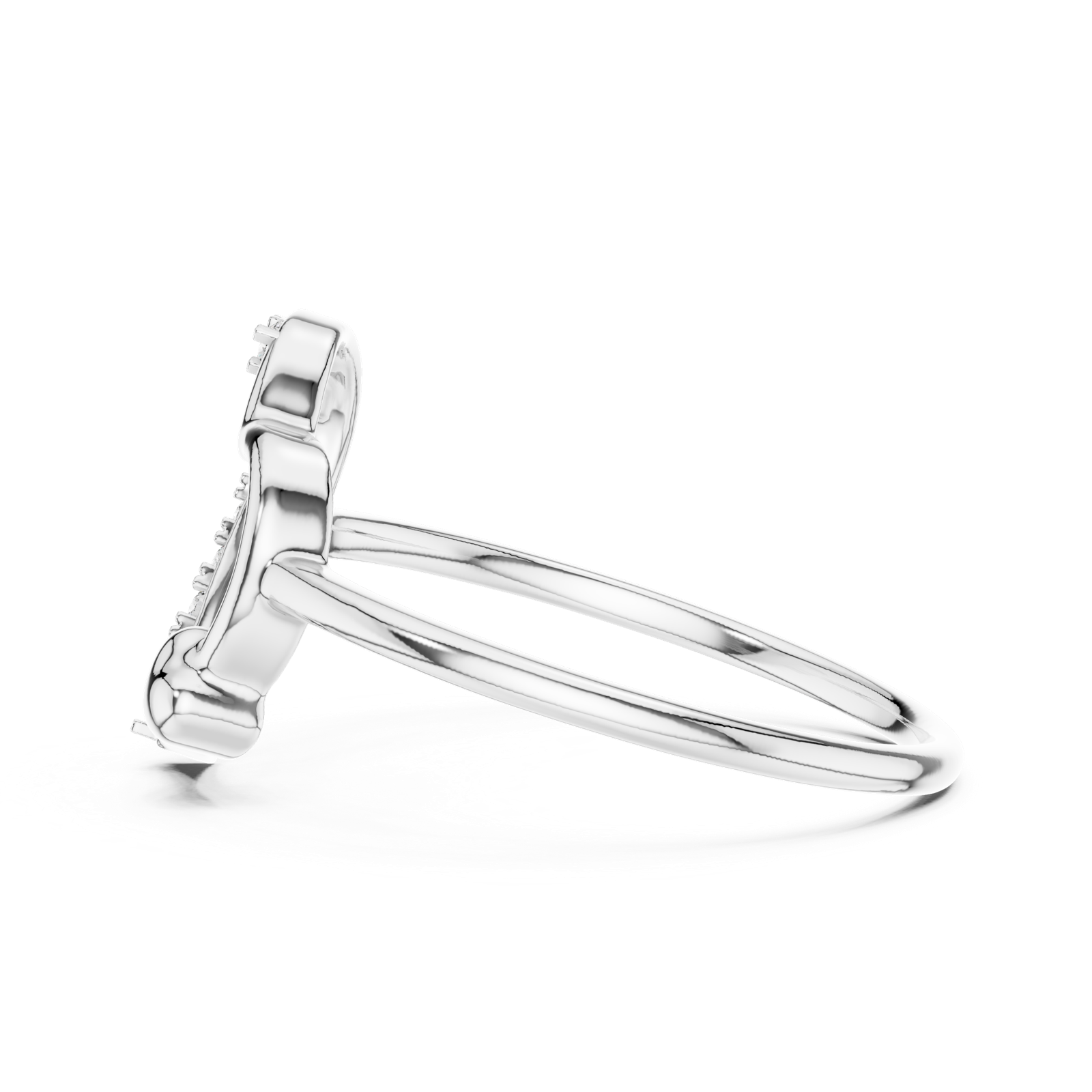 Gold Ring 12-10034@L, White Gold, view 3