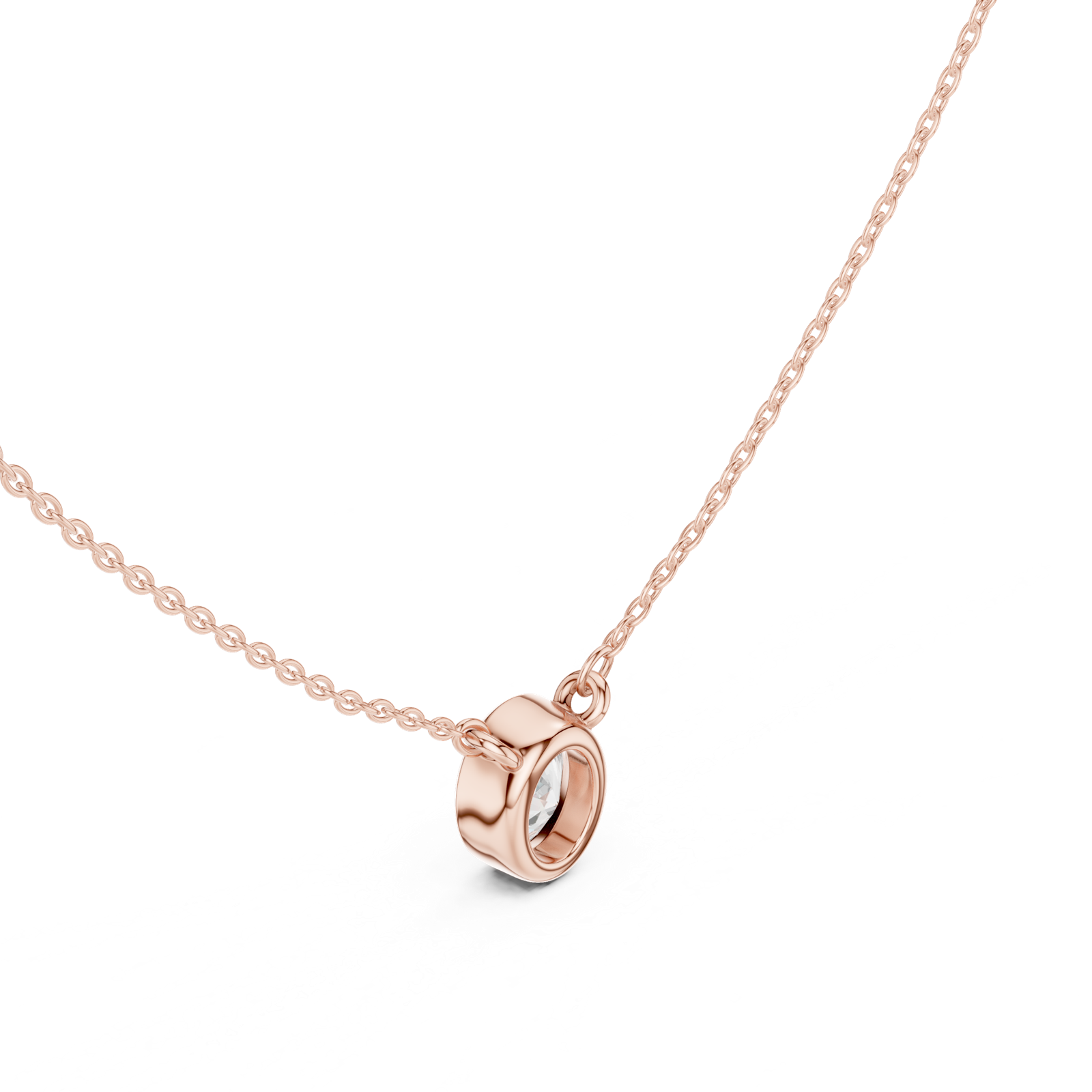 Gold Jewelry DDPS-001, Oval center stone, Rose Gold, view 2
