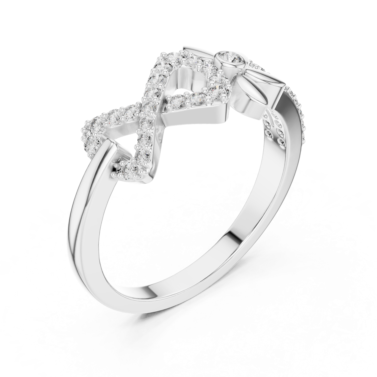 Gold Ring LR-01 (78), White Gold, view 2