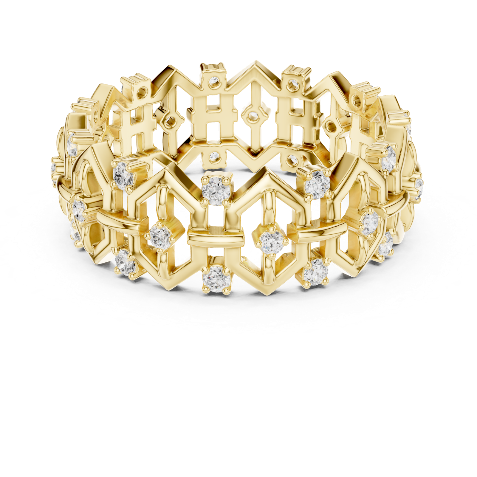 Gold Ring R29, Yellow Gold, view 4