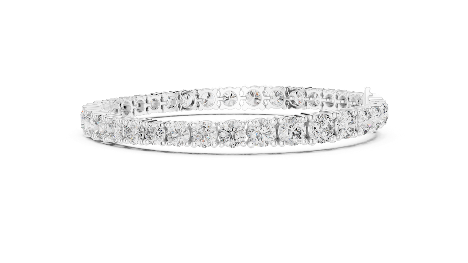 14K Solid Gold Lab Diamond Bracelet, White Gold, view 3