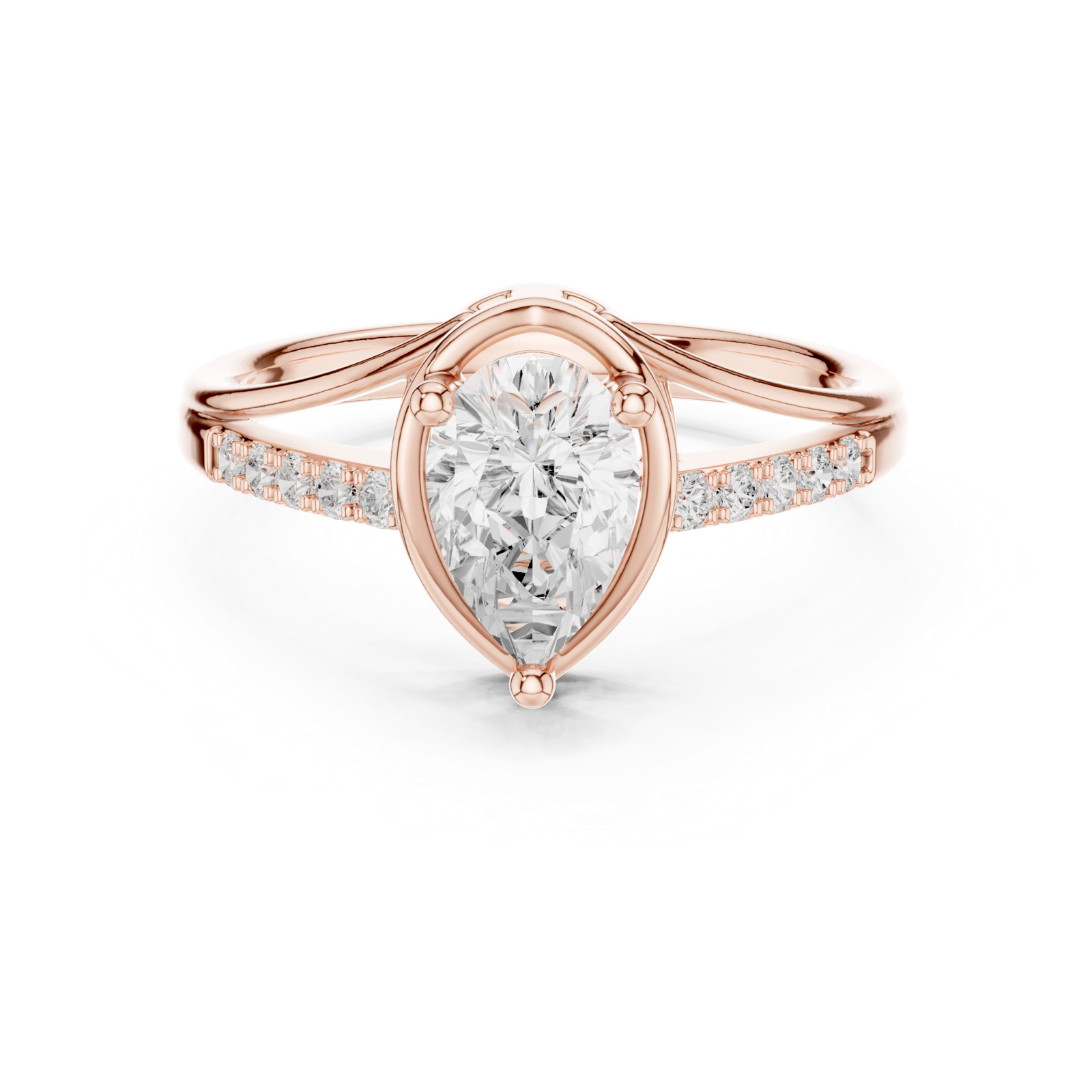 Gold Ring DDLR-517, Rose Gold, view 4