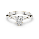 Gold Jewelry L36-6, Heart center stone, White Gold