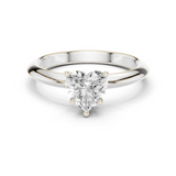 Gold Jewelry L36-6, Heart center stone, White Gold