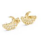 Gold Earrings AGDER-217, Yellow Gold, view 3