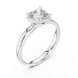 Gold Jewelry, Cushion center stone, White Gold, view 2