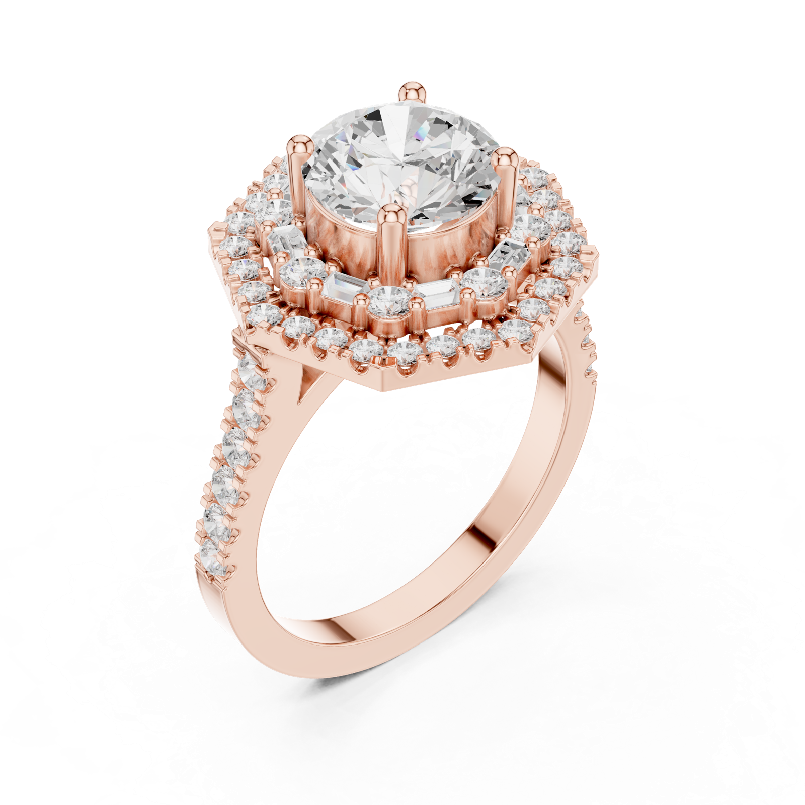 Gold Ring DDLR-326, Rose Gold, view 2