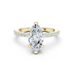 Gold Ring DDLR-040, Marquise center stone, Yellow Gold