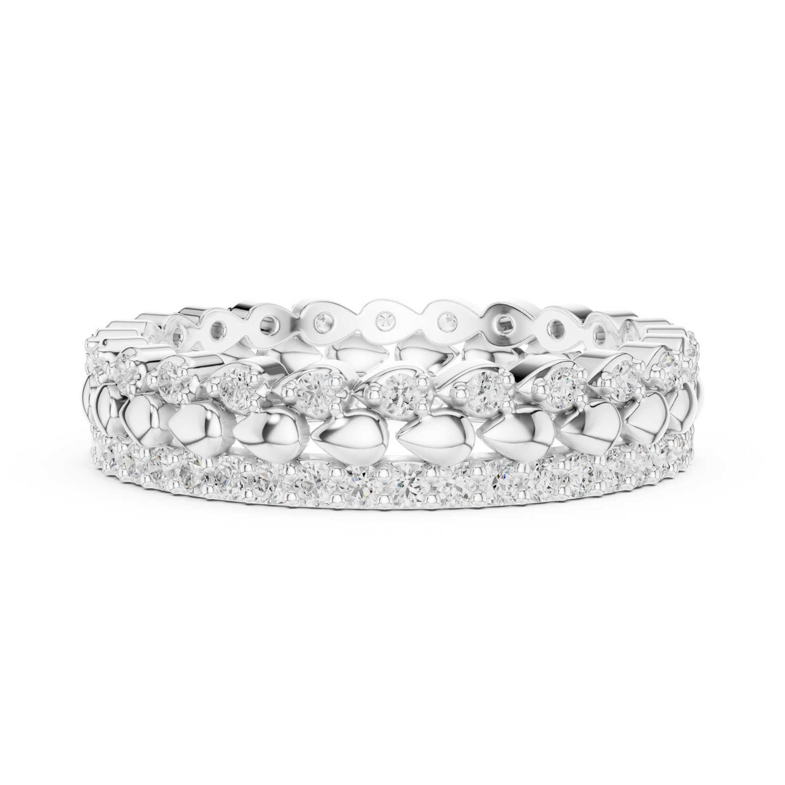 Gold Ring R39, White Gold, view 3