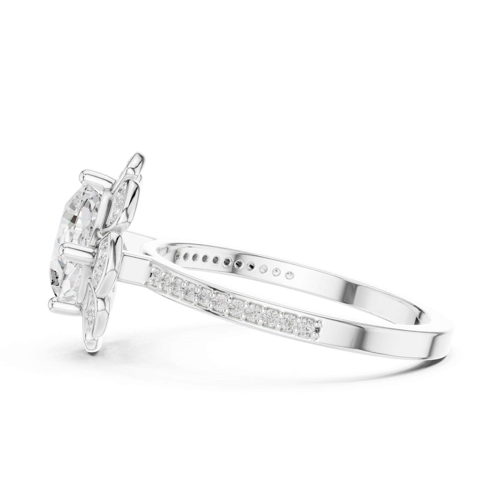 Gold Ring DDLR-363, White Gold, view 3