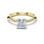 Gold Jewelry L36-6, Asscher center stone, Yellow Gold