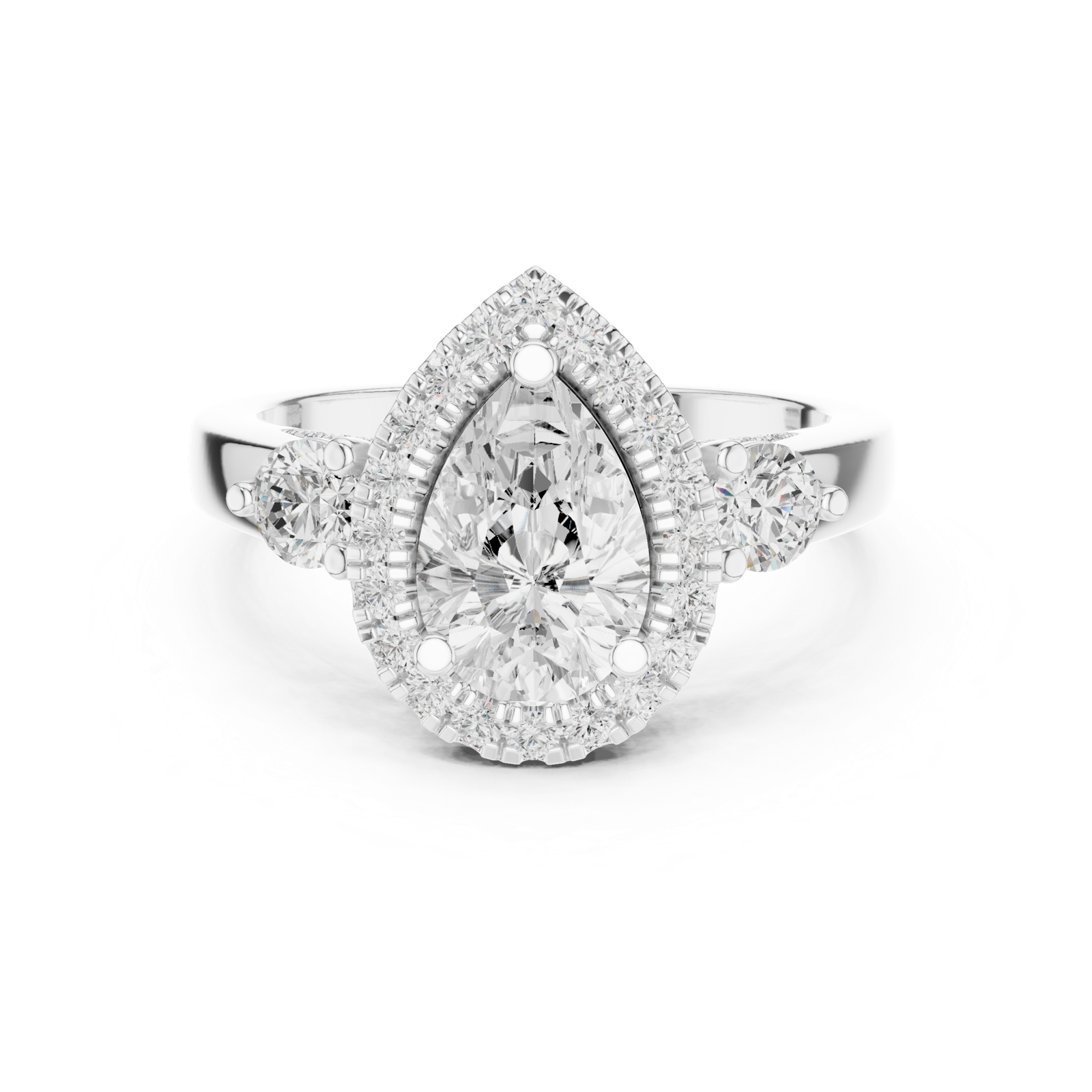 Gold Ring DDLR-280, White Gold, view 4