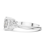 Gold Jewelry, Cushion center stone, White Gold, view 3