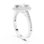 Gold Ring DDLR-349, Radiant center stone, White Gold, view 1