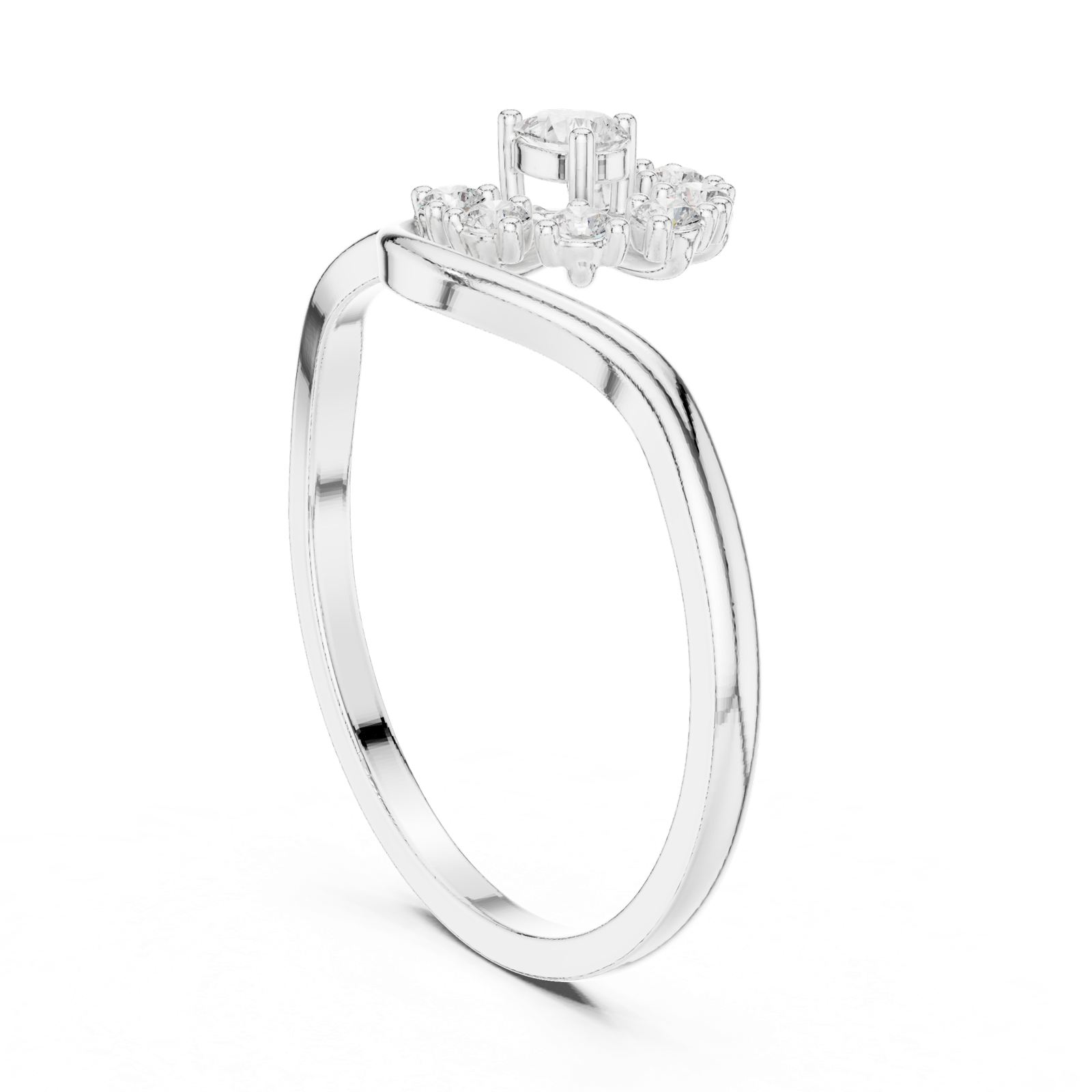 Gold Ring HLR-231, White Gold, view 1