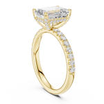 Gold Ring, Emerald center stone, Yellow Gold, view 1