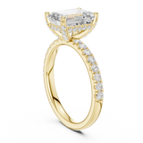 Gold Ring, Emerald center stone, Yellow Gold, view 1