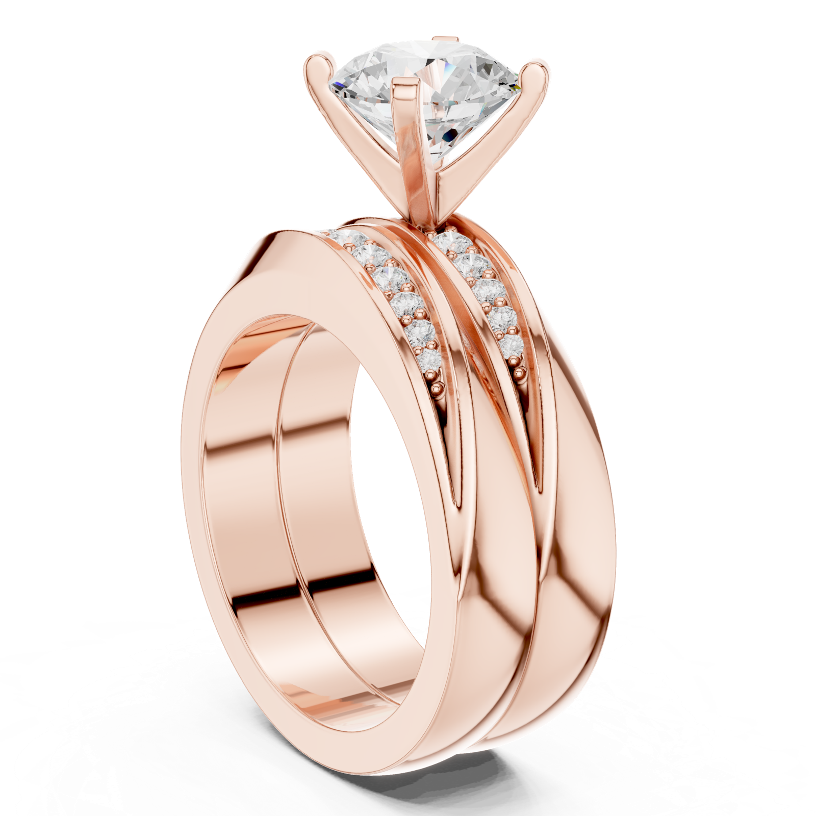 Gold Ring DDLR-291, Rose Gold, view 1