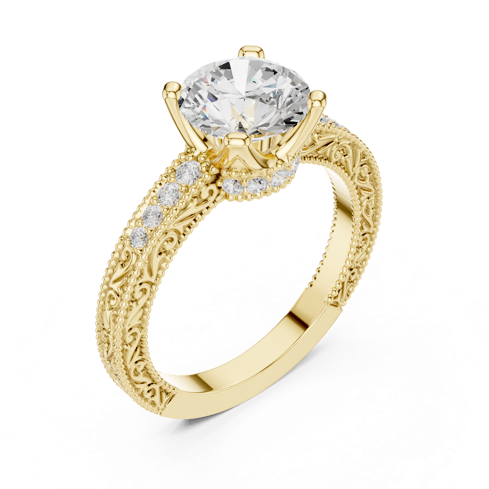 Gold Ring DDLR-982, Yellow Gold, view 2
