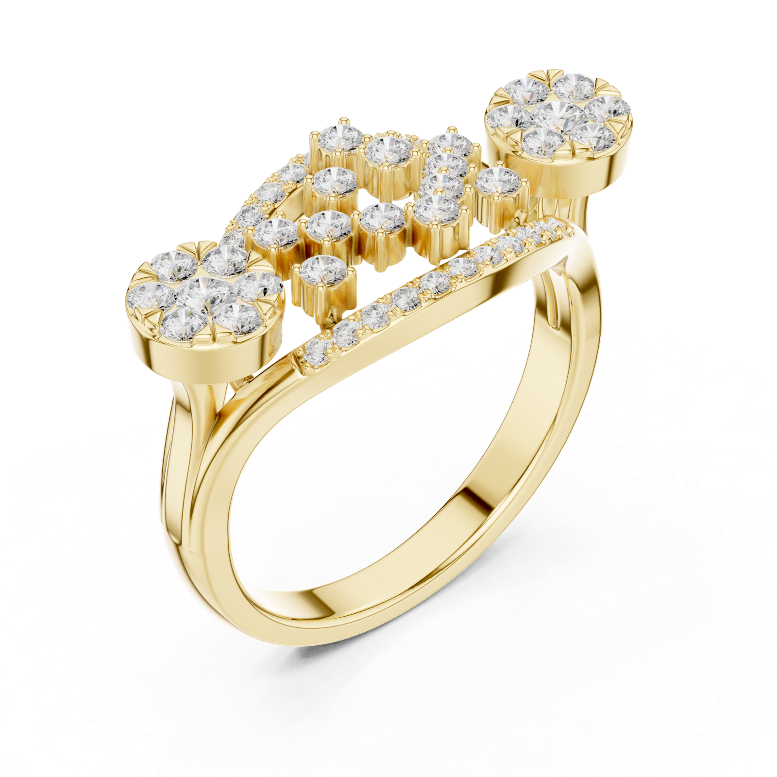 Gold Ring DDLR-753, Yellow Gold, view 2
