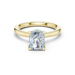 Gold Ring DDLR-176, Radiant center stone, Yellow Gold