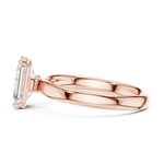 Gold Jewelry, Emerald center stone, Rose Gold, view 3