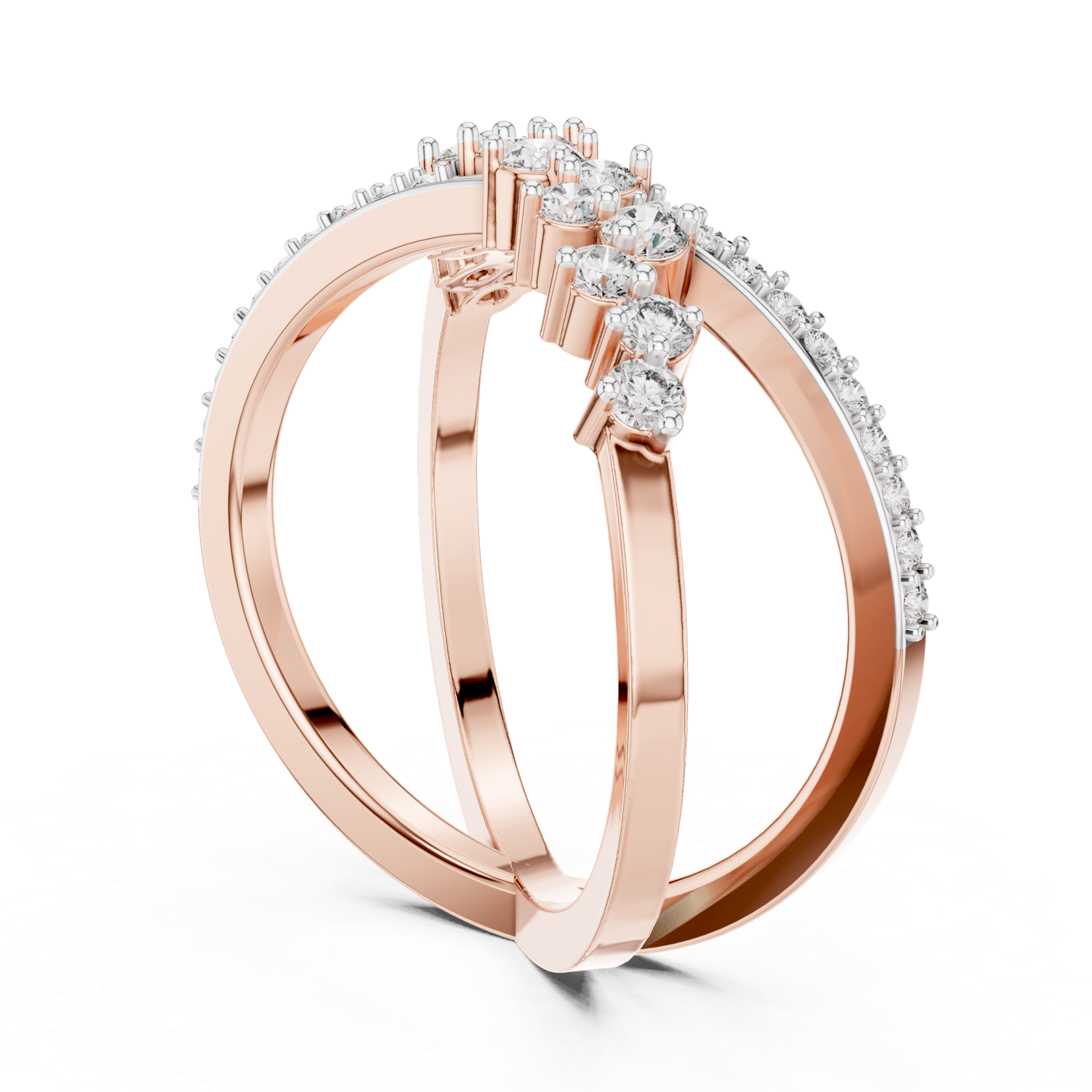 Gold Ring 12-10020@L, Rose Gold, view 1