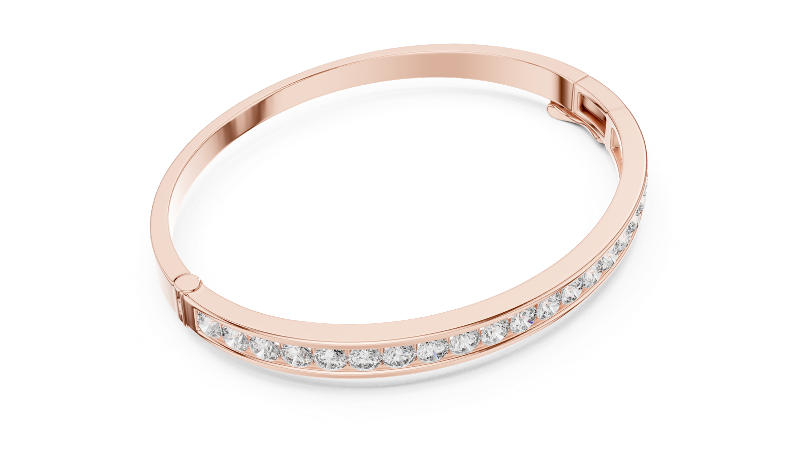 14K Solid Gold Lab Diamond Bracelet, Rose Gold, view 2