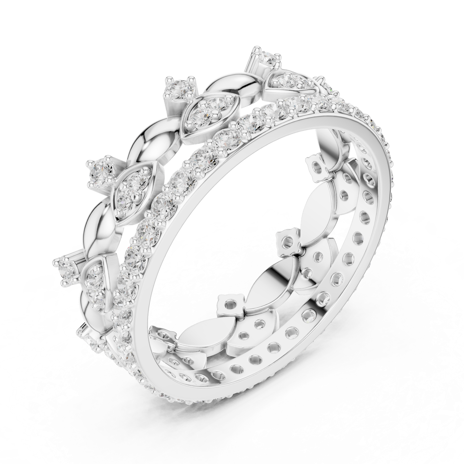 Gold Ring R31, White Gold, view 2