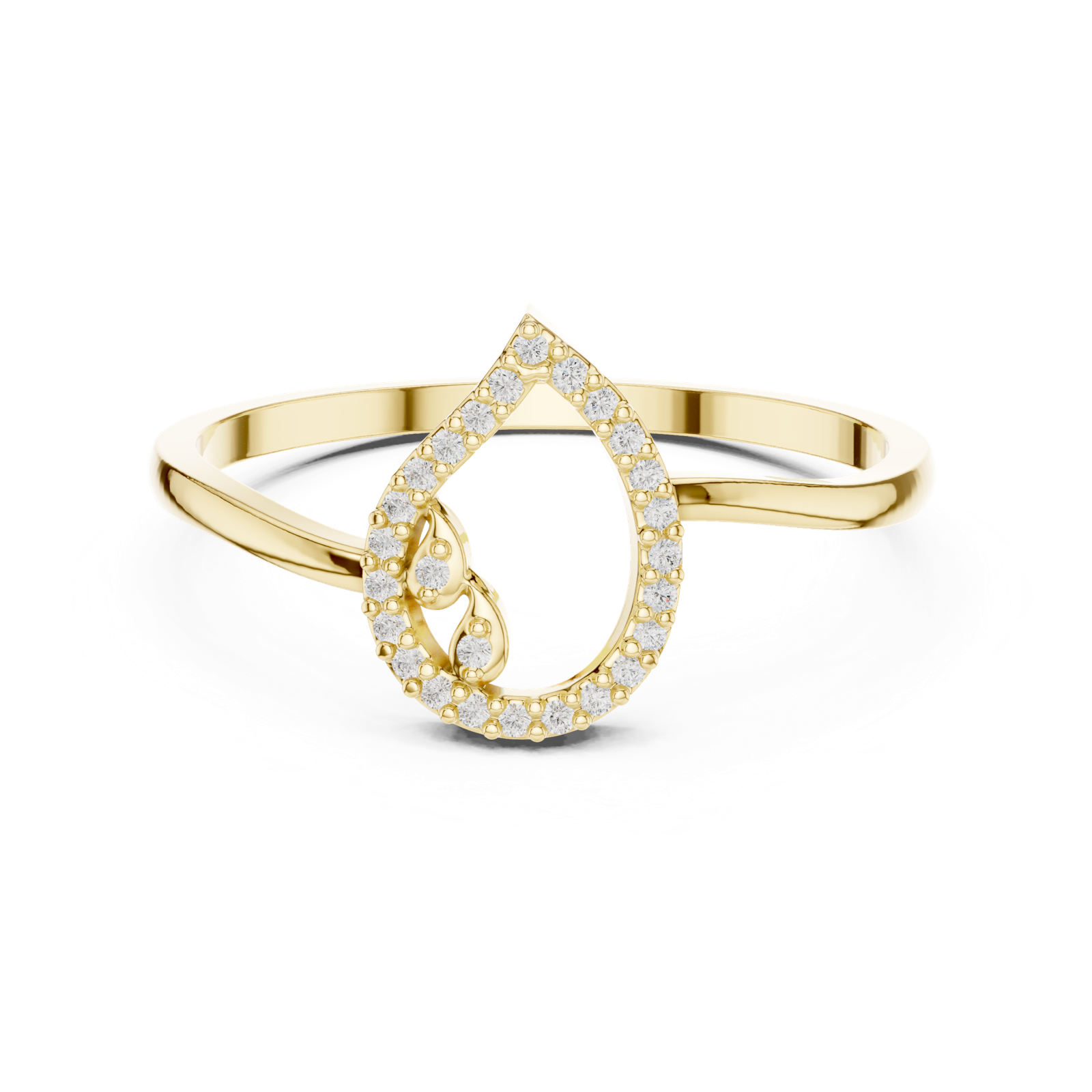 Gold Ring DDLR-469, Yellow Gold, view 4