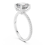 Gold Jewelry, Asscher center stone, White Gold, view 1