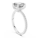 Gold Jewelry, Asscher center stone, White Gold, view 1