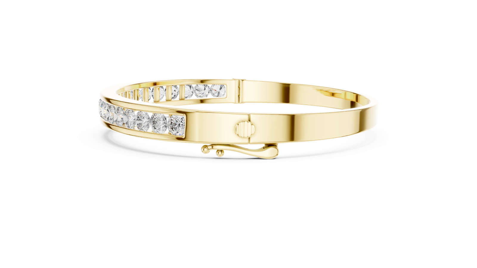 14K Solid Gold Lab Diamond Bracelet, Yellow Gold, view 3