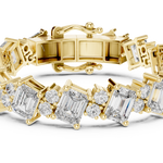 14K Solid Gold Lab Diamond Bracelet, Yellow Gold, view 4