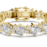 14K Solid Gold Lab Diamond Bracelet, Yellow Gold, view 4
