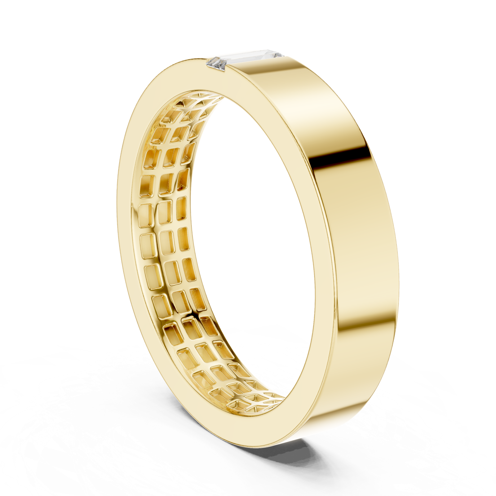 14K Solid Gold Lab Diamond Solitaire Ring, Yellow Gold, view 1