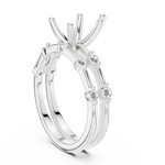 Gold Ring DDLR-441, Pear center stone, White Gold, view 1
