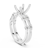 Gold Ring DDLR-441, Pear center stone, White Gold, view 1