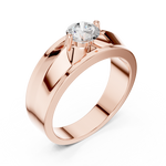 14K Solid Gold Lab Diamond Solitaire Ring, Rose Gold, view 2