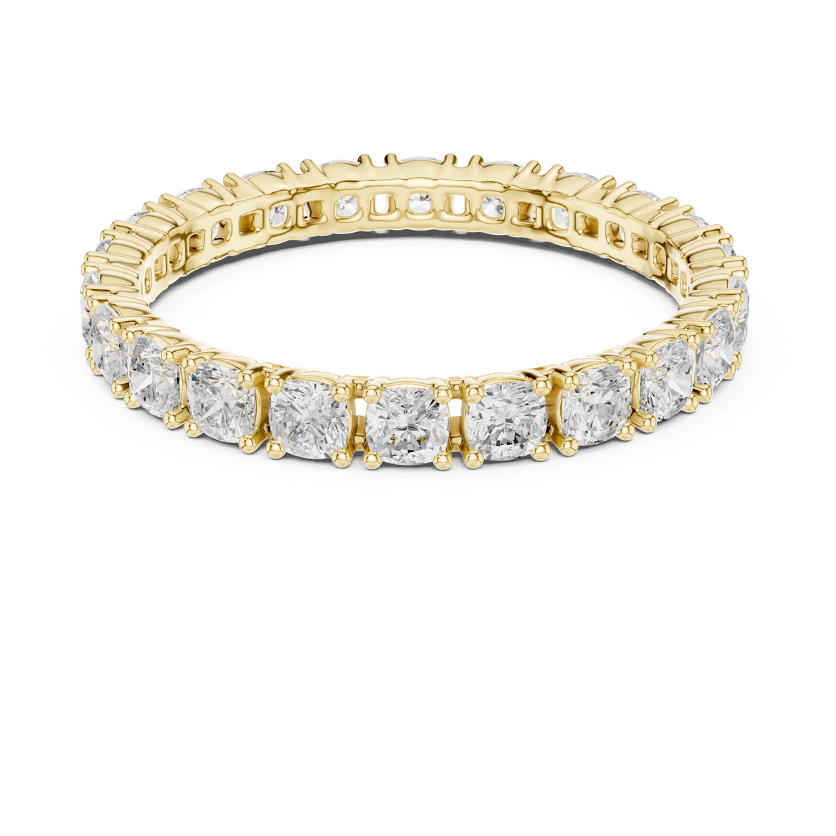 14K Solid Gold Lab Diamond Eternity Ring, Yellow Gold