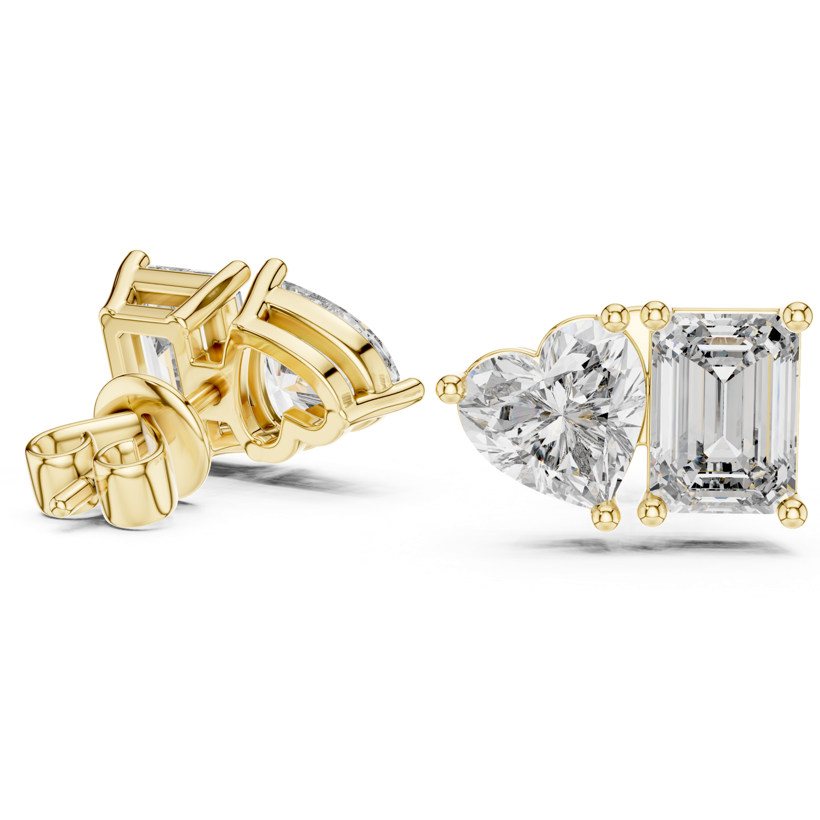 Gold Earrings L02-34, Yellow Gold, view 1
