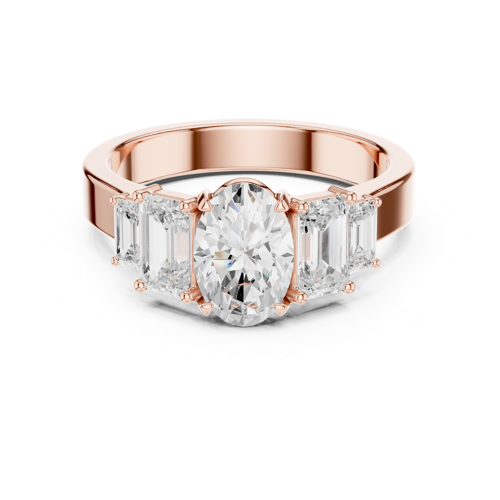 Gold Ring DDLR-1063, Rose Gold, view 4